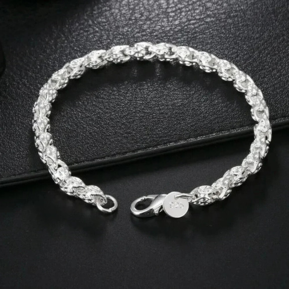 925 Sterling Silver Chain Link Bracelet 5 mm - Picture 1 of 3